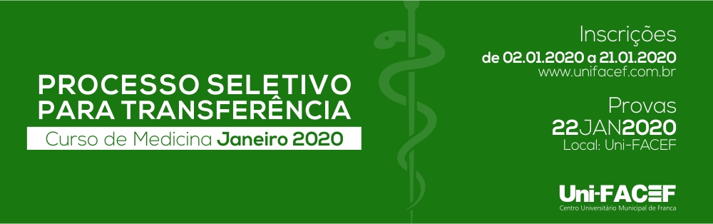 1º Processo Seletivo para Transferência de Medicina 2020